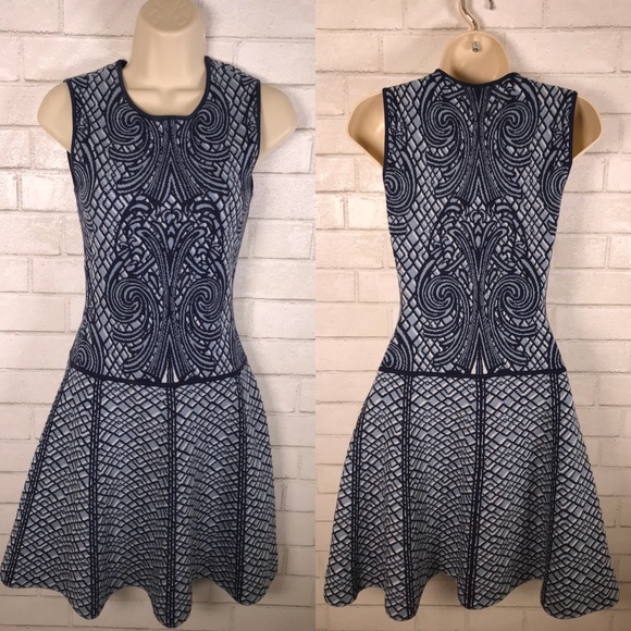 BCBGMaxAzria Dresses & Skirts - BCBG Maxazria blue drop waist fit and flare dress